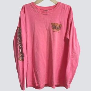 Chouinard Pink Long Sleeve Hog's Breath Saloon Graphic Tee Size Small